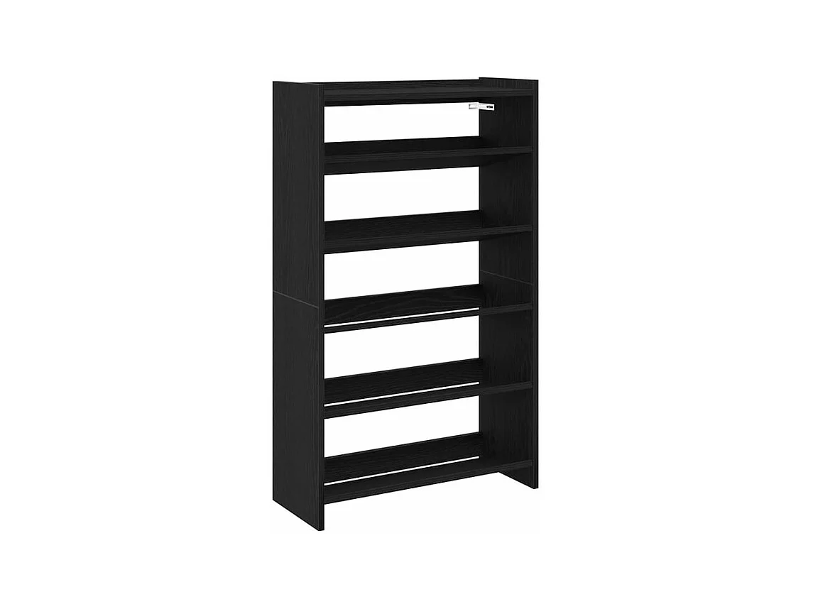 Étagère à chaussures en bois Manda L 60 x H 100cm - Rangement 5 niveaux-Couleur Noir
