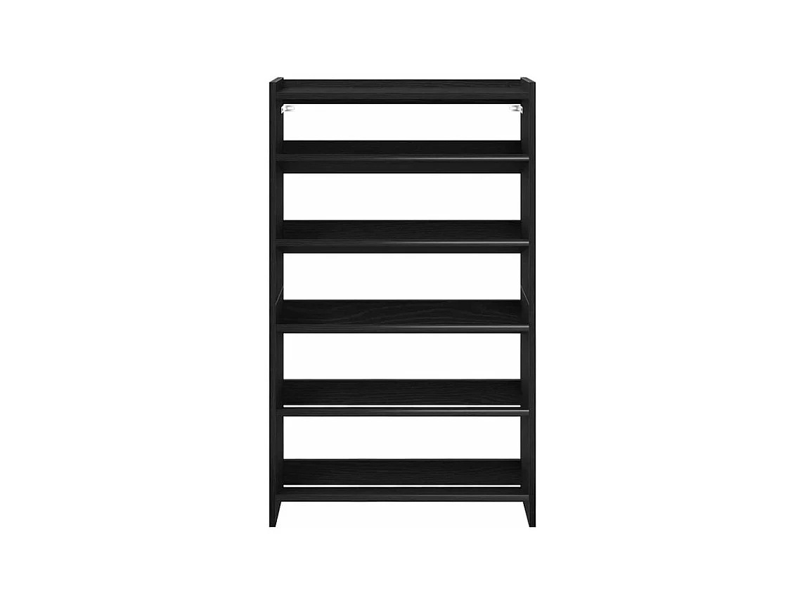 Étagère à chaussures en bois Manda L 60 x H 100cm - Rangement 5 niveaux-Couleur Noir
