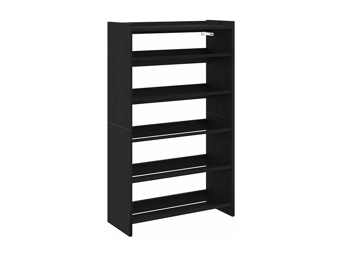 Étagère à chaussures en bois Manda L 60 x H 100cm - Rangement 5 niveaux-Couleur Noir