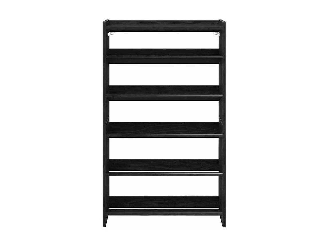 Étagère à chaussures en bois Manda L 60 x H 100cm - Rangement 5 niveaux-Couleur Noir