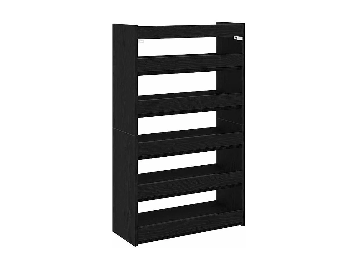 Étagère à chaussures en bois Manda L 60 x H 100cm - Rangement 5 niveaux-Couleur Noir