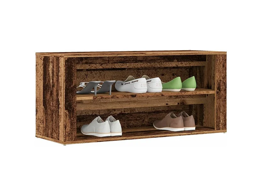 Banc à chaussures vieux bois 100x35x45 bois d'ingénierie