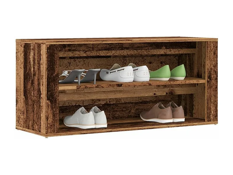 Banc à chaussures vieux bois 100x35x45 bois d'ingénierie