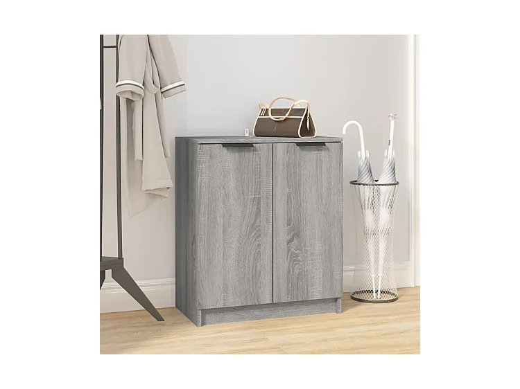 Meuble à chaussures Sonoma gris 59x35x70 Bois d'ingénierie