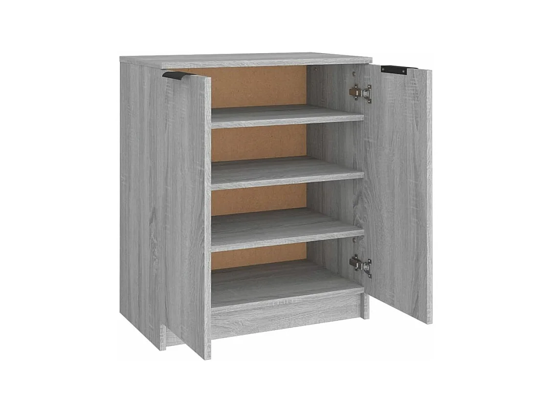 Meuble à chaussures Sonoma gris 59x35x70 Bois d'ingénierie