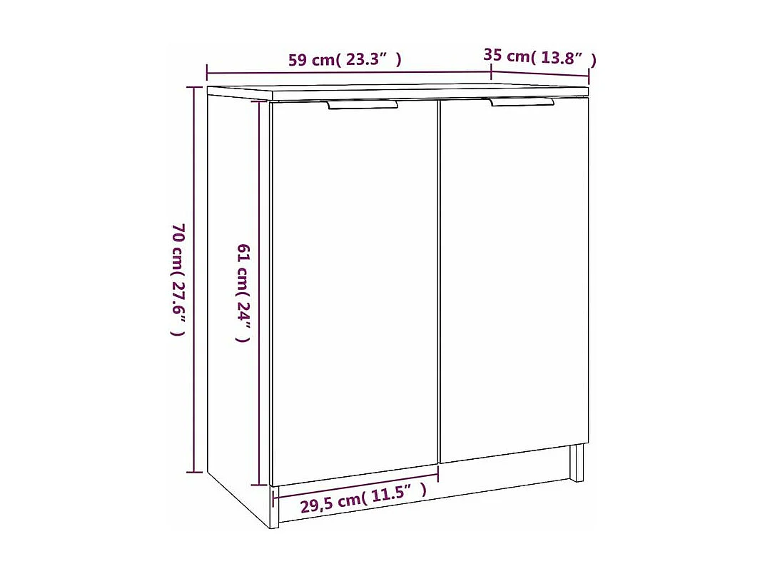 Meuble à chaussures Sonoma gris 59x35x70 Bois d'ingénierie