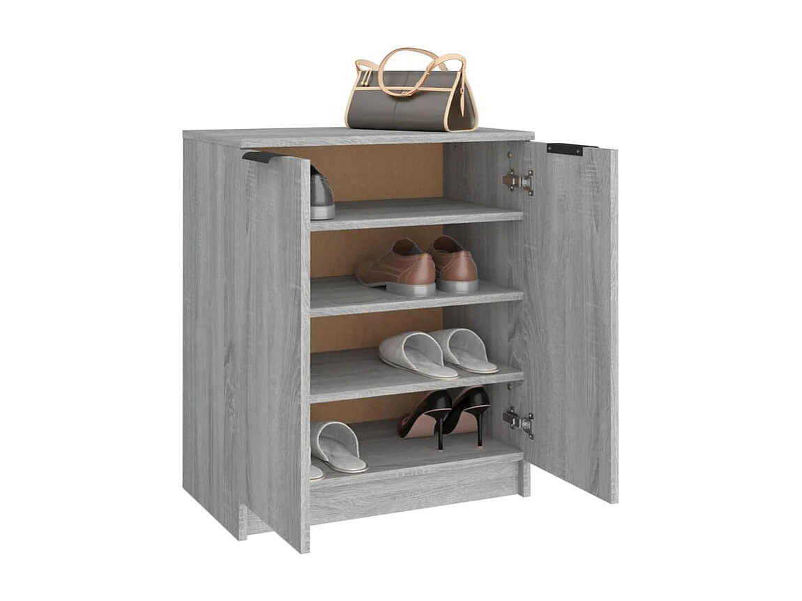 Meuble à chaussures Sonoma gris 59x35x70 Bois d'ingénierie