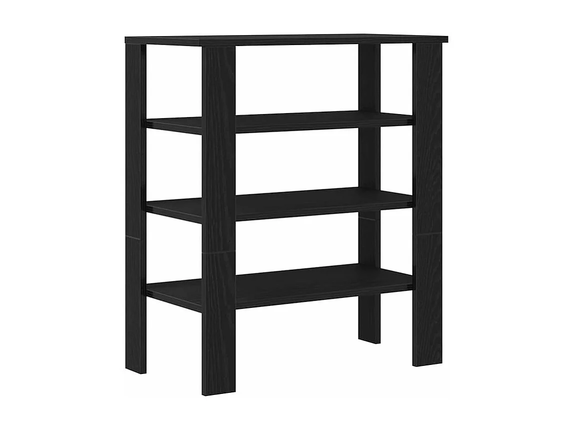 Étagère à chaussures noir 61x32x70 bois d'ingénierie