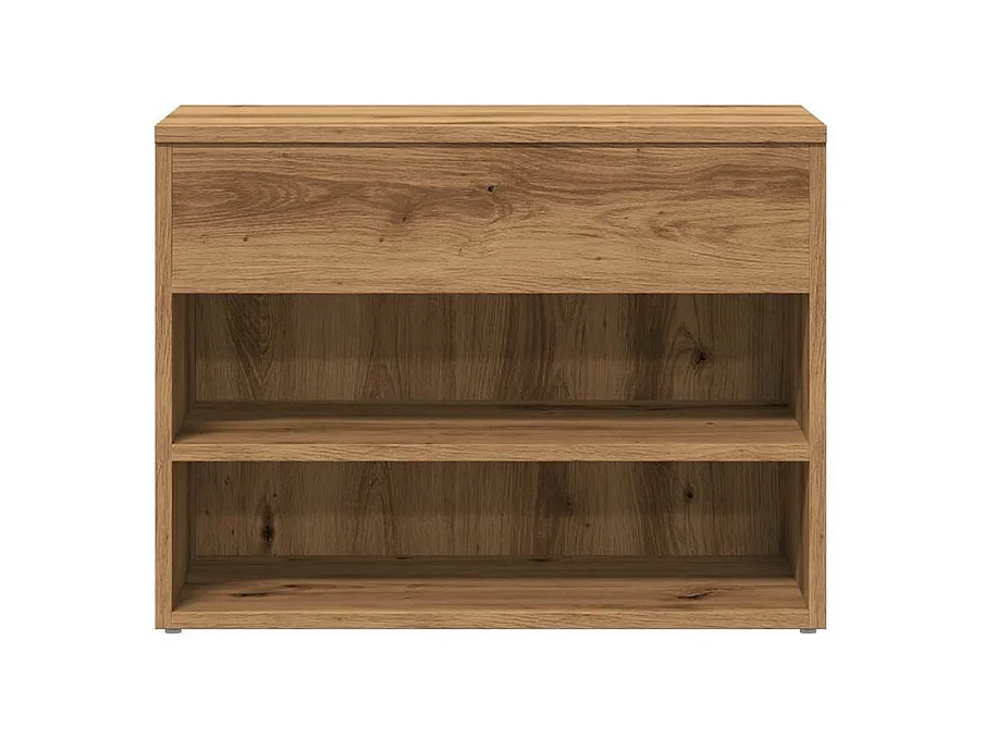 Banc à chaussures en bois Borka L 60 x H 45cm - Compact et Pratique-Couleur Marron clair