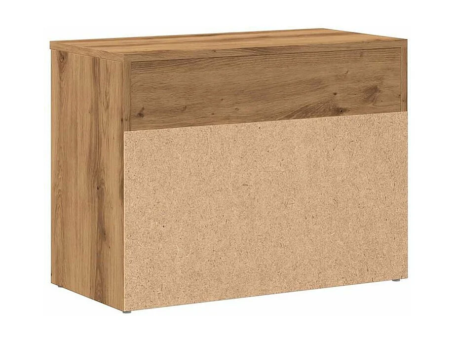 Banc à chaussures en bois Borka L 60 x H 45cm - Compact et Pratique-Couleur Marron clair