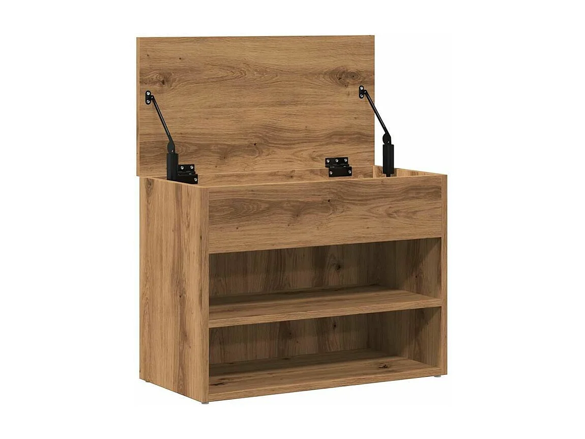 Banc à chaussures en bois Borka L 60 x H 45cm - Compact et Pratique-Couleur Marron clair