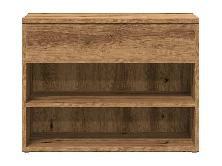 Banc à chaussures en bois Borka L 60 x H 45cm - Compact et Pratique-Couleur Marron clair