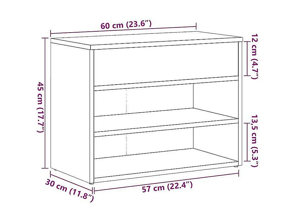 Banc à chaussures en bois Borka L 60 x H 45cm - Compact et Pratique-Couleur Marron clair