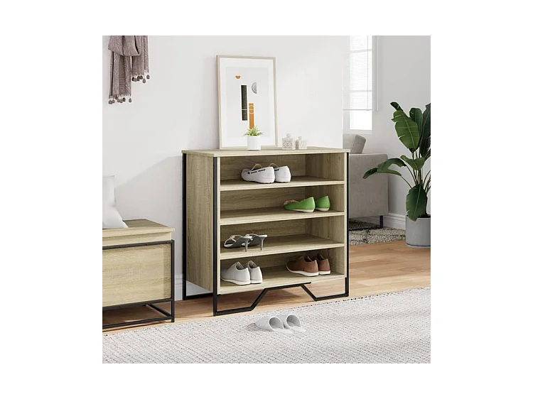 Armoire à chaussures chêne sonoma 80x38x78 bois d'ingénierie