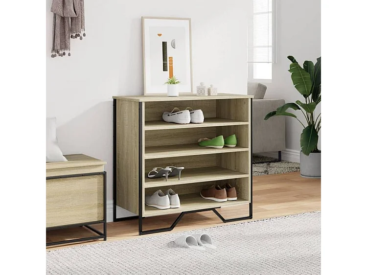 Armoire à chaussures chêne sonoma 80x38x78 bois d'ingénierie