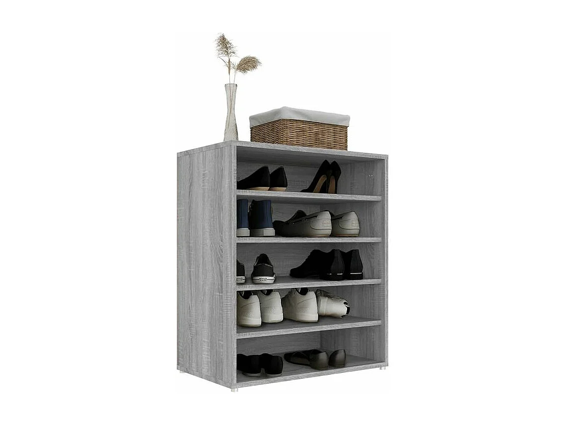 Meuble à chaussures Sonoma gris 60x35x70 Bois d'ingénierie