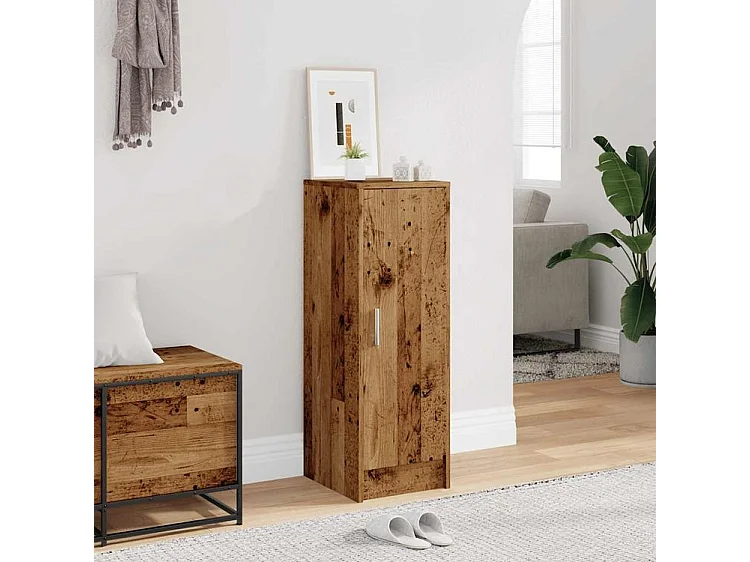 Armoire à chaussures en bois Kompo L32xP35xH92 - Sobre et discréte-Couleur Marron noisette