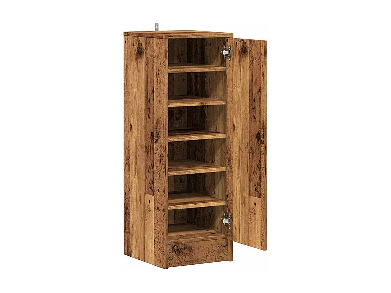 Armoire à chaussures en bois Kompo L32xP35xH92 - Sobre et discréte-Couleur Marron noisette