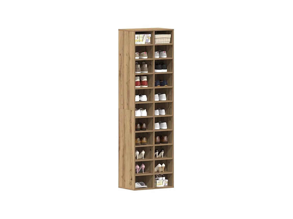 Meuble à chaussures chêne artisanal 54x34x183 bois ingénierie