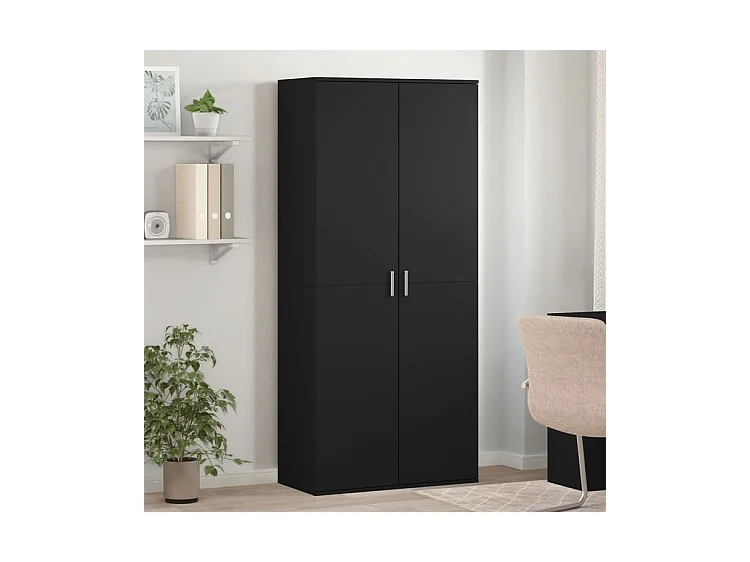 Armoire à chaussures Noir 80x39x178 Bois d'ingénierie