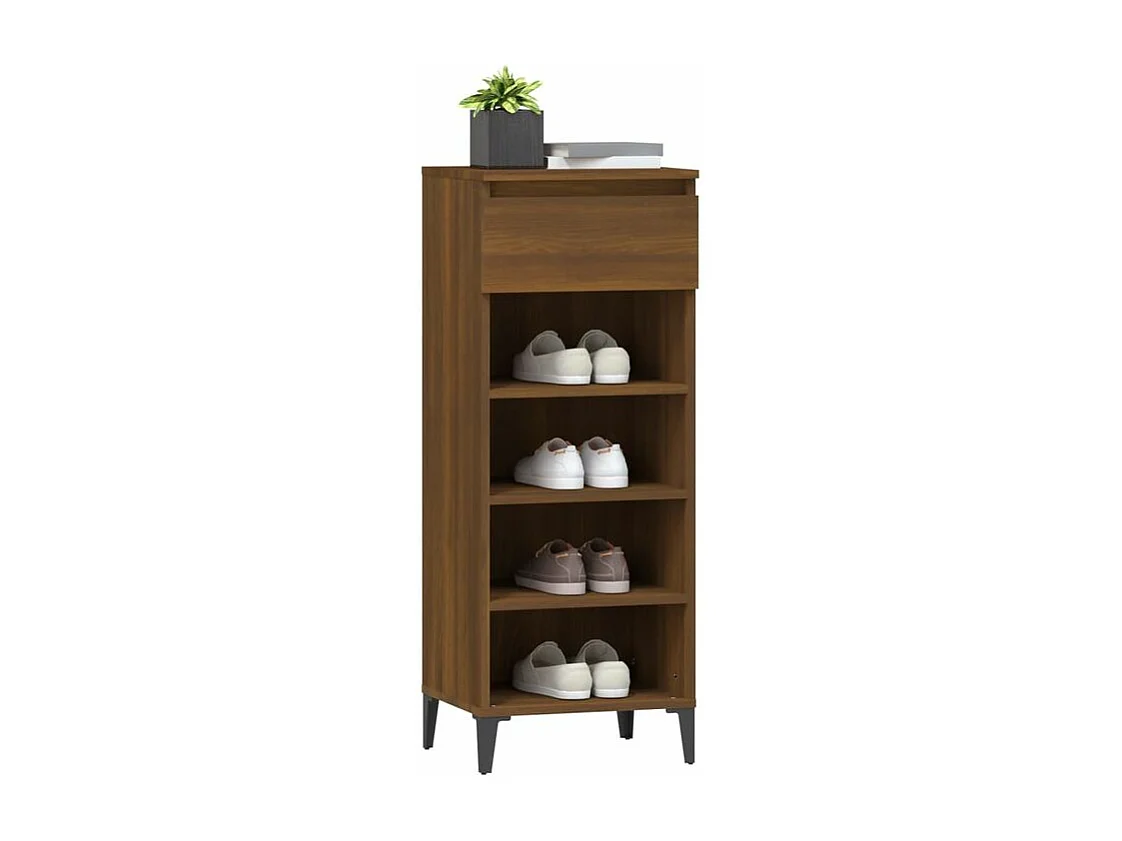 Étagère à chaussures Chêne marron 40x36x105 Bois ingénierie