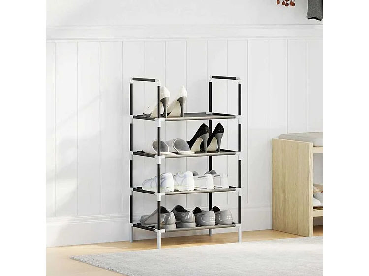 Étagère à chaussures 4 niveaux 44x28x77 tissu non-tissé