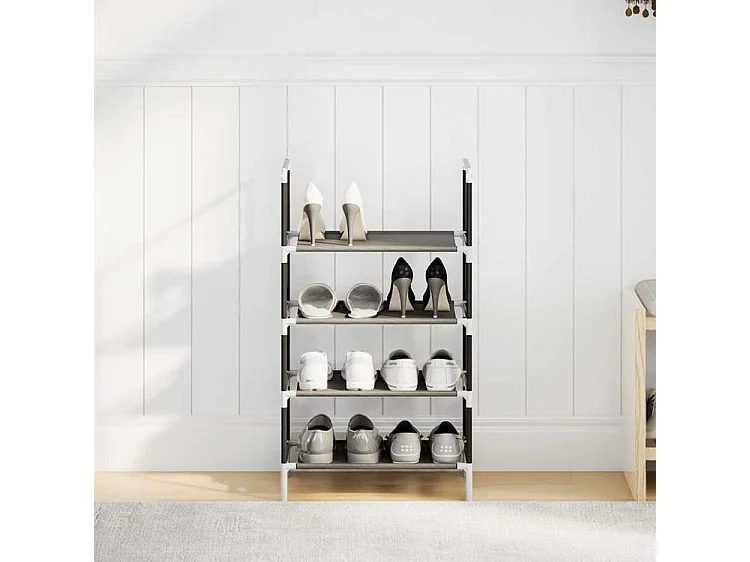 Étagère à chaussures 4 niveaux 44x28x77 tissu non-tissé
