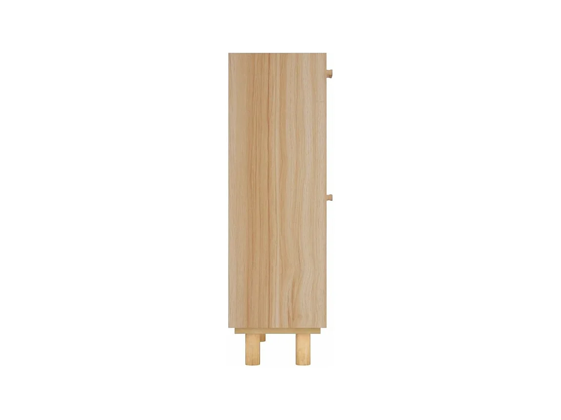 Armoire à chaussures en bois er rotin Viba L 52 x H 80cm - Style tendance-Couleur Naturel