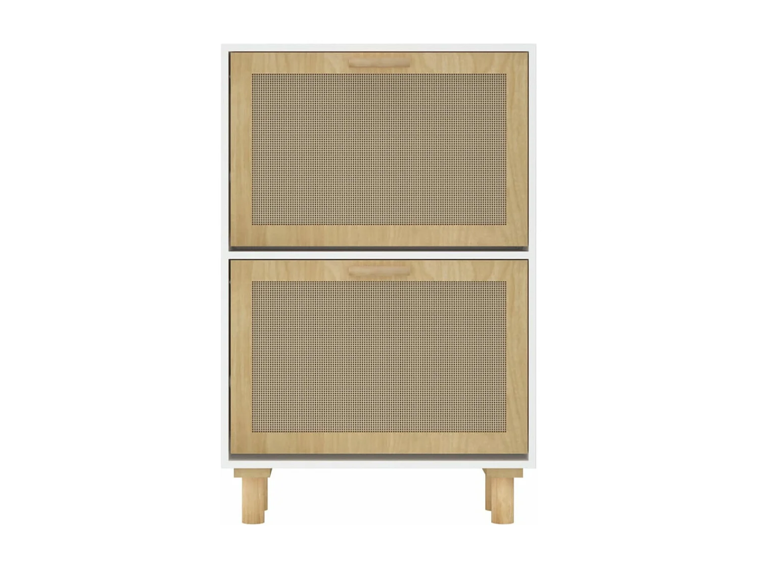 Armoire à chaussures en bois er rotin Viba L 52 x H 80cm - Style tendance-Couleur Naturel