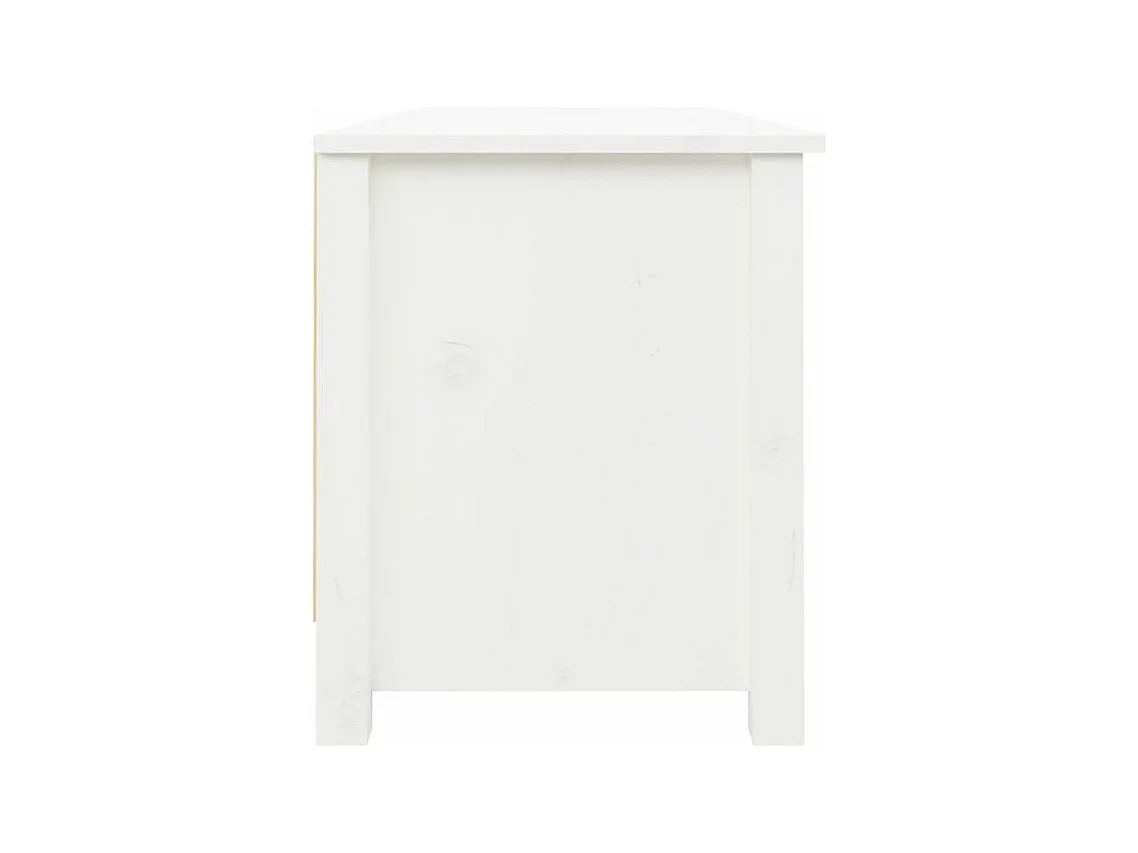 Banc à chaussures en bois massif Klouda – Élégant et fonctionnel-Couleur Blanc-Largeur 110 cm