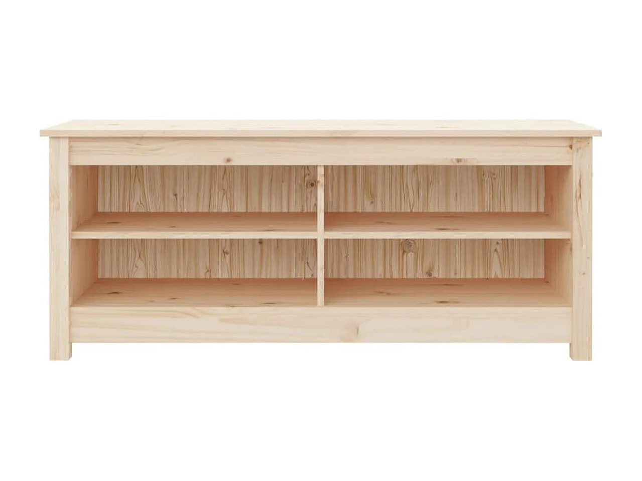 Banc à chaussures en bois massif Klouda – Élégant et fonctionnel-Couleur Blanc-Largeur 110 cm