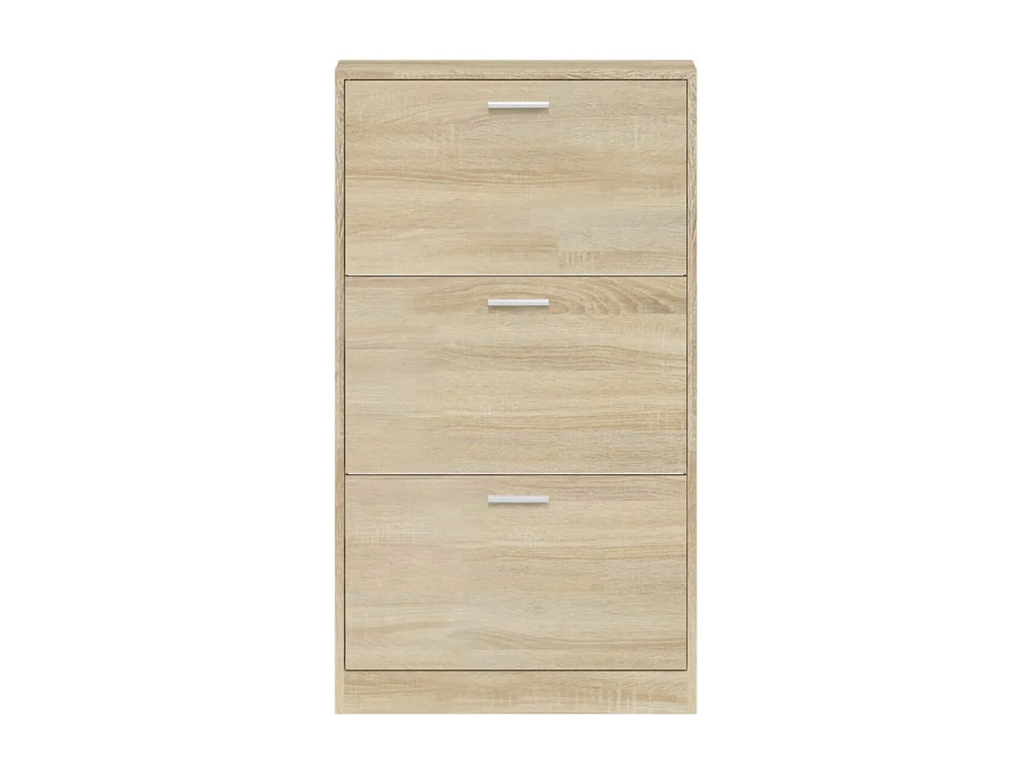 Armoire à chaussures en bois Puerto L59xH108xP17 – 3 portes rabattables-Couleur Chêne clair