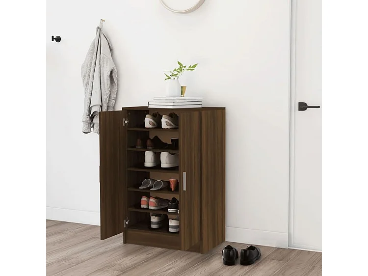 Meuble à chaussures Chêne marron 60x35x92 Bois d'ingénierie