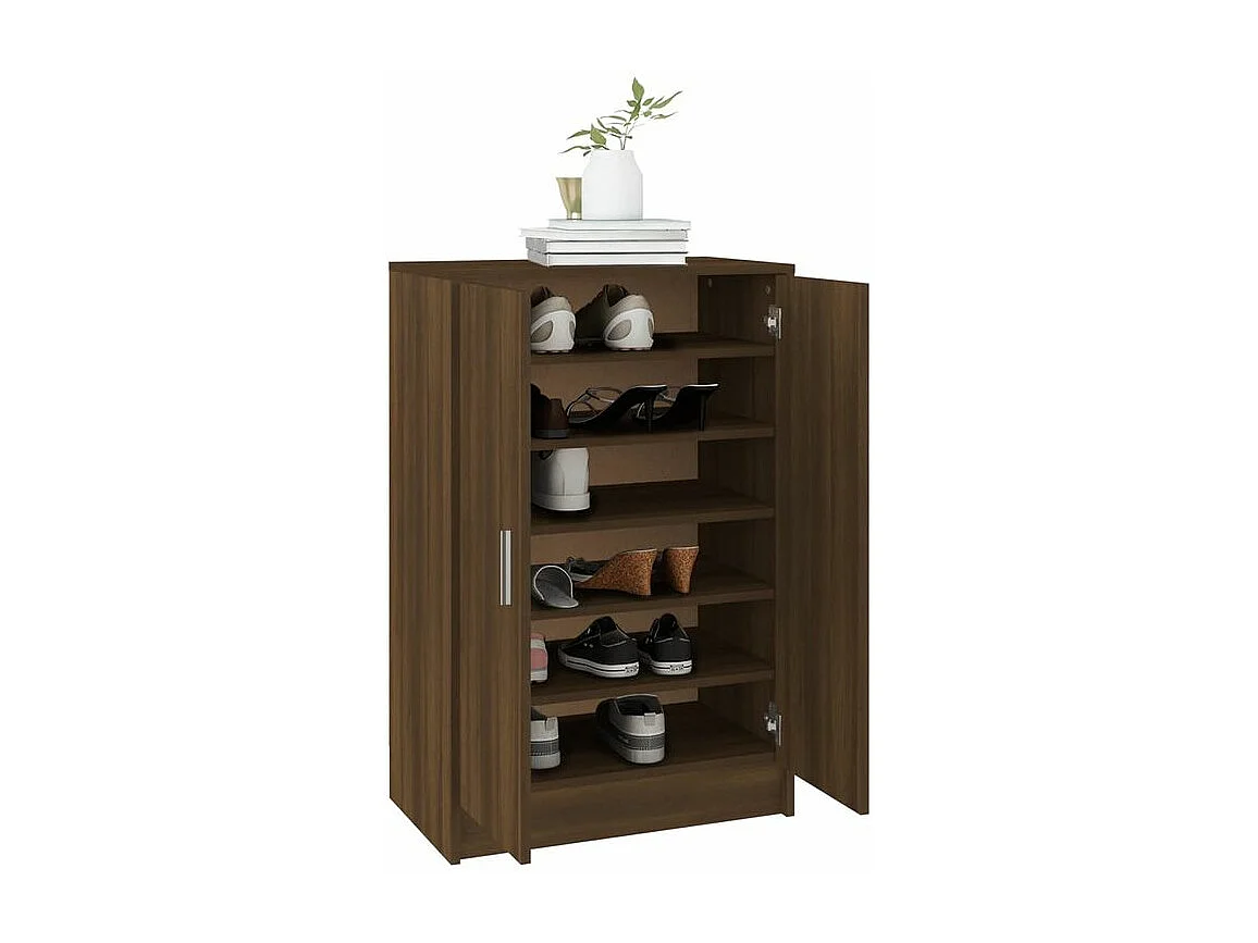 Meuble à chaussures Chêne marron 60x35x92 Bois d'ingénierie
