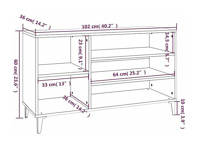 Meuble à chaussures Briko – Style et rangement optimal-Couleur Blanc brillant-Modèle de pieds Noir fin