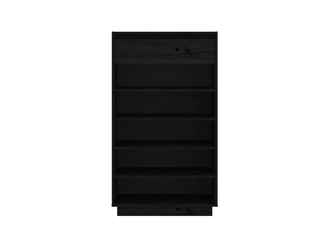 Armoire à chaussures Noir 60x34x105 Bois de pin massif