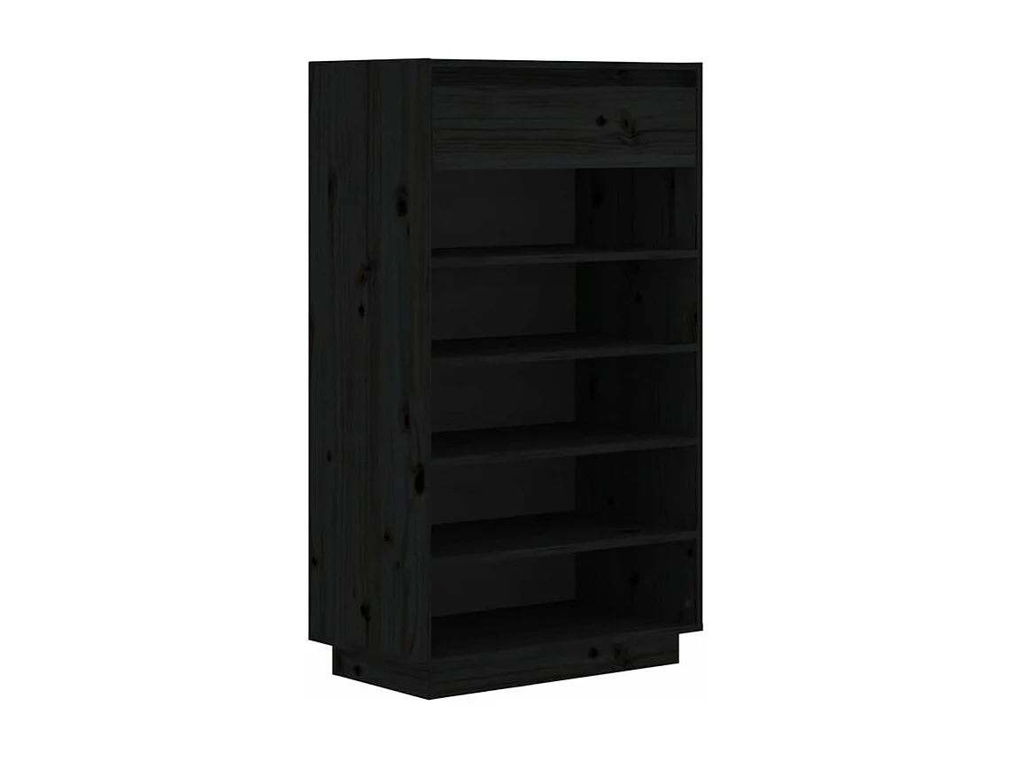 Armoire à chaussures Noir 60x34x105 Bois de pin massif