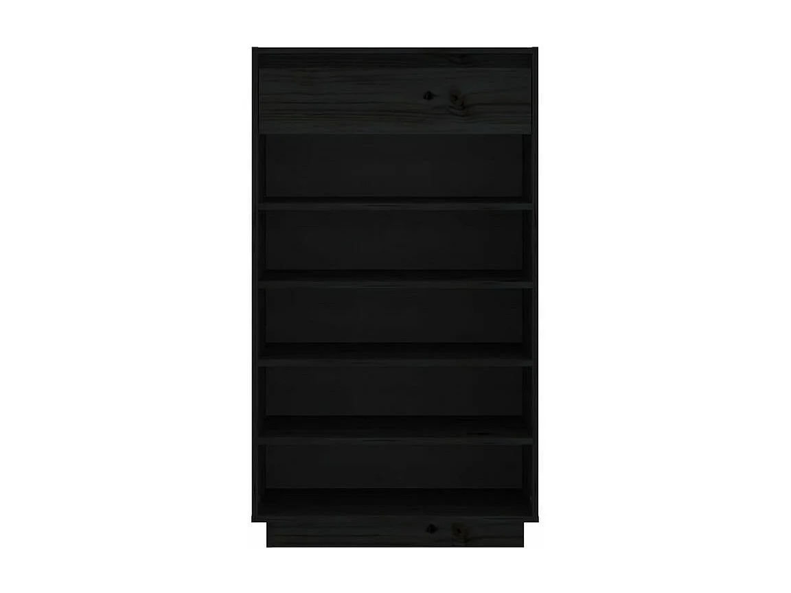 Armoire à chaussures Noir 60x34x105 Bois de pin massif
