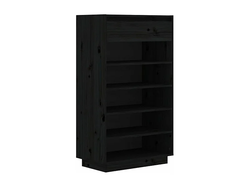 Armoire à chaussures Noir 60x34x105 Bois de pin massif