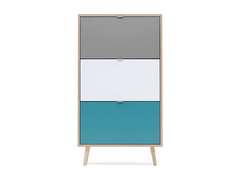 Finori Armoire à chaussures C-uba 42 Chêne Sonoma et tricolore