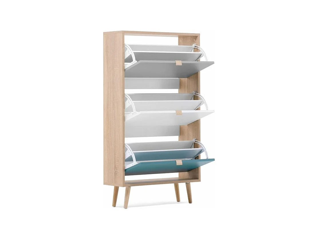 Finori Armoire à chaussures C-uba 42 Chêne Sonoma et tricolore