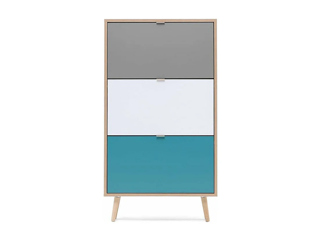 Finori Armoire à chaussures C-uba 42 Chêne Sonoma et tricolore