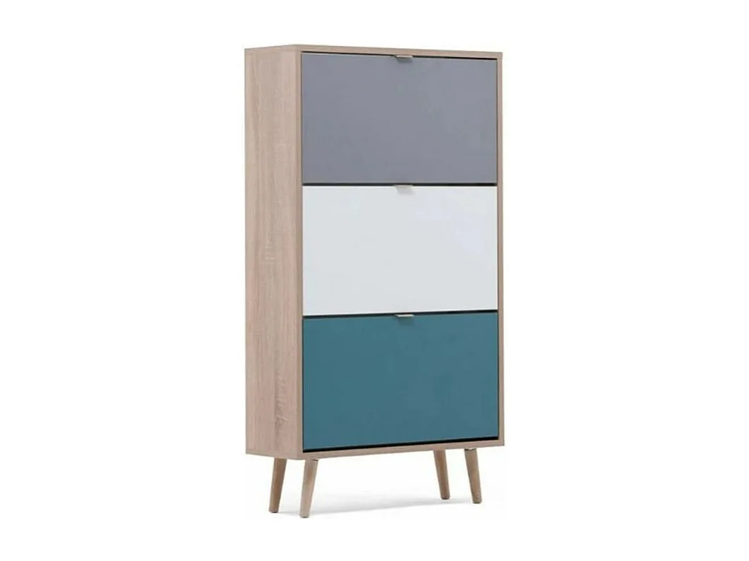 Finori Armoire à chaussures C-uba 42 Chêne Sonoma et tricolore