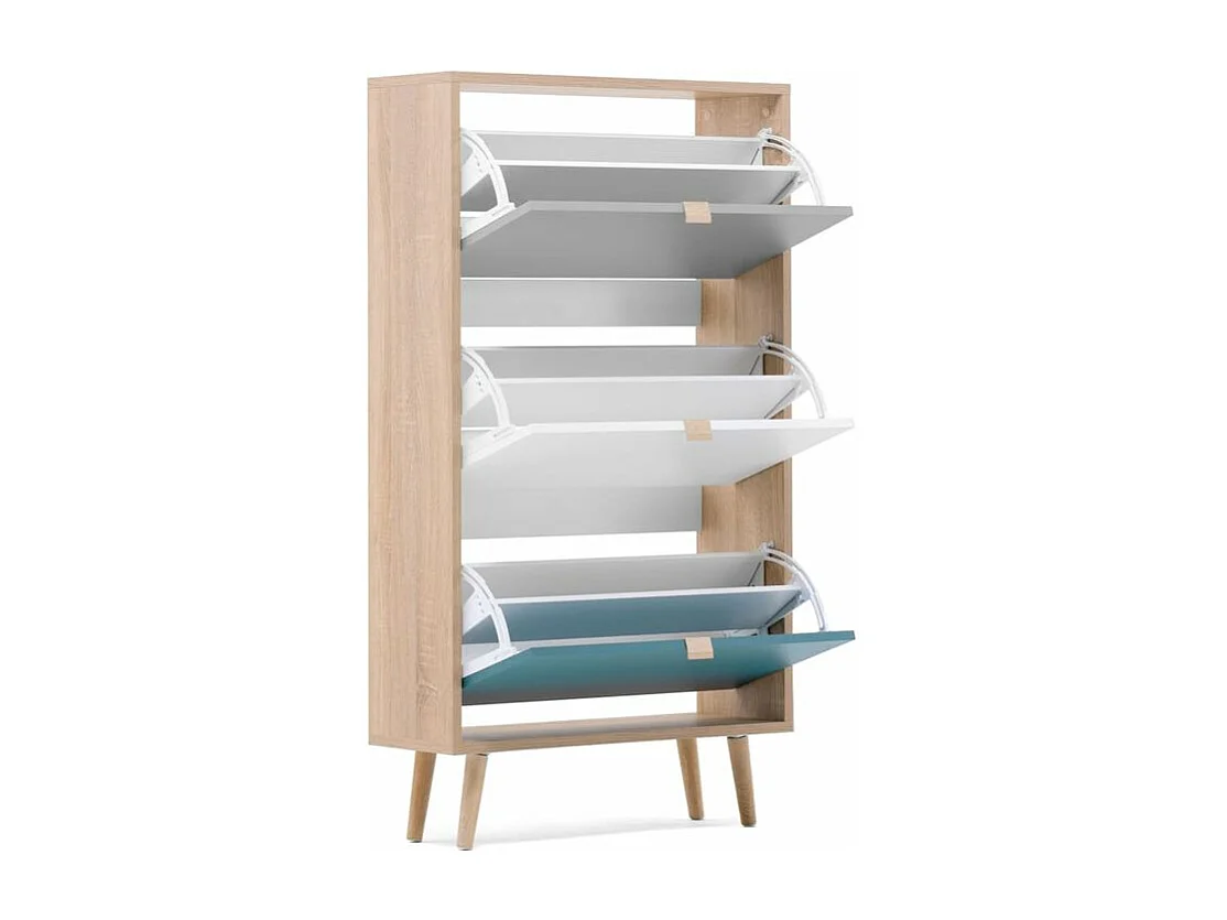 Finori Armoire à chaussures C-uba 42 Chêne Sonoma et tricolore