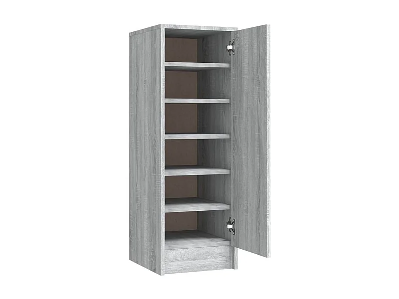 Armoire à chaussures en bois Kompo L32xP35xH92 - Sobre et discréte-Couleur Chêne gris
