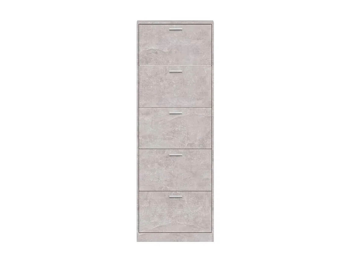 Armoire à chaussures en bois Puerto L59xH169xP17 – 5 portes rabattables-Couleur Gris béton