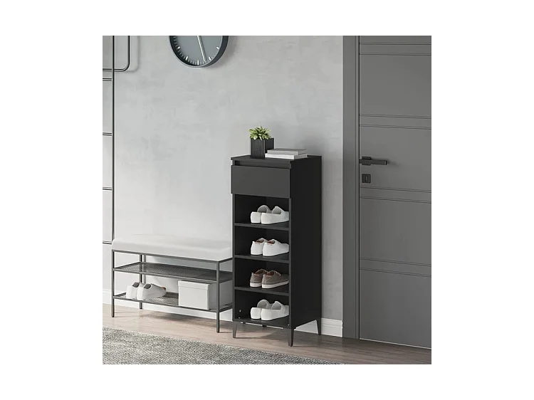 Étagère à chaussures Noir 40x36x105 Bois d'ingénierie