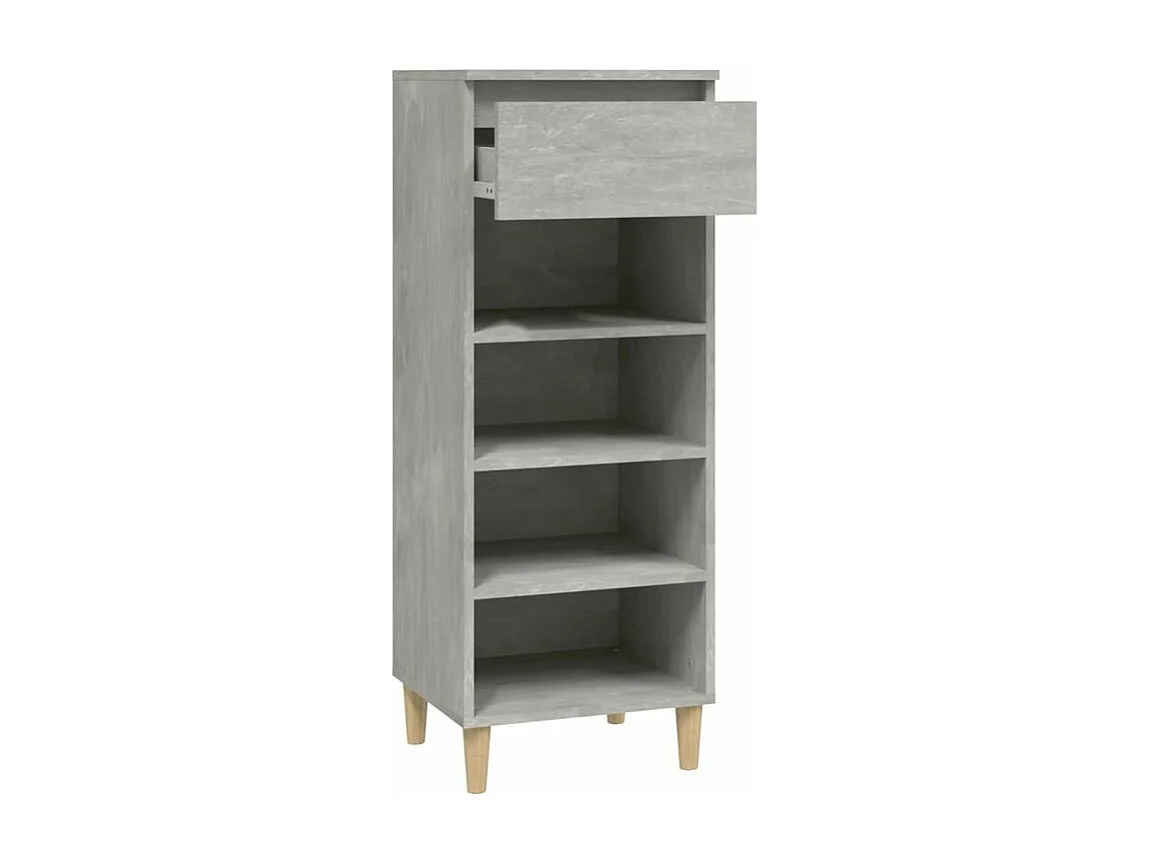 Armoire à chaussures Gris béton 40x36x105 Bois d'ingénierie