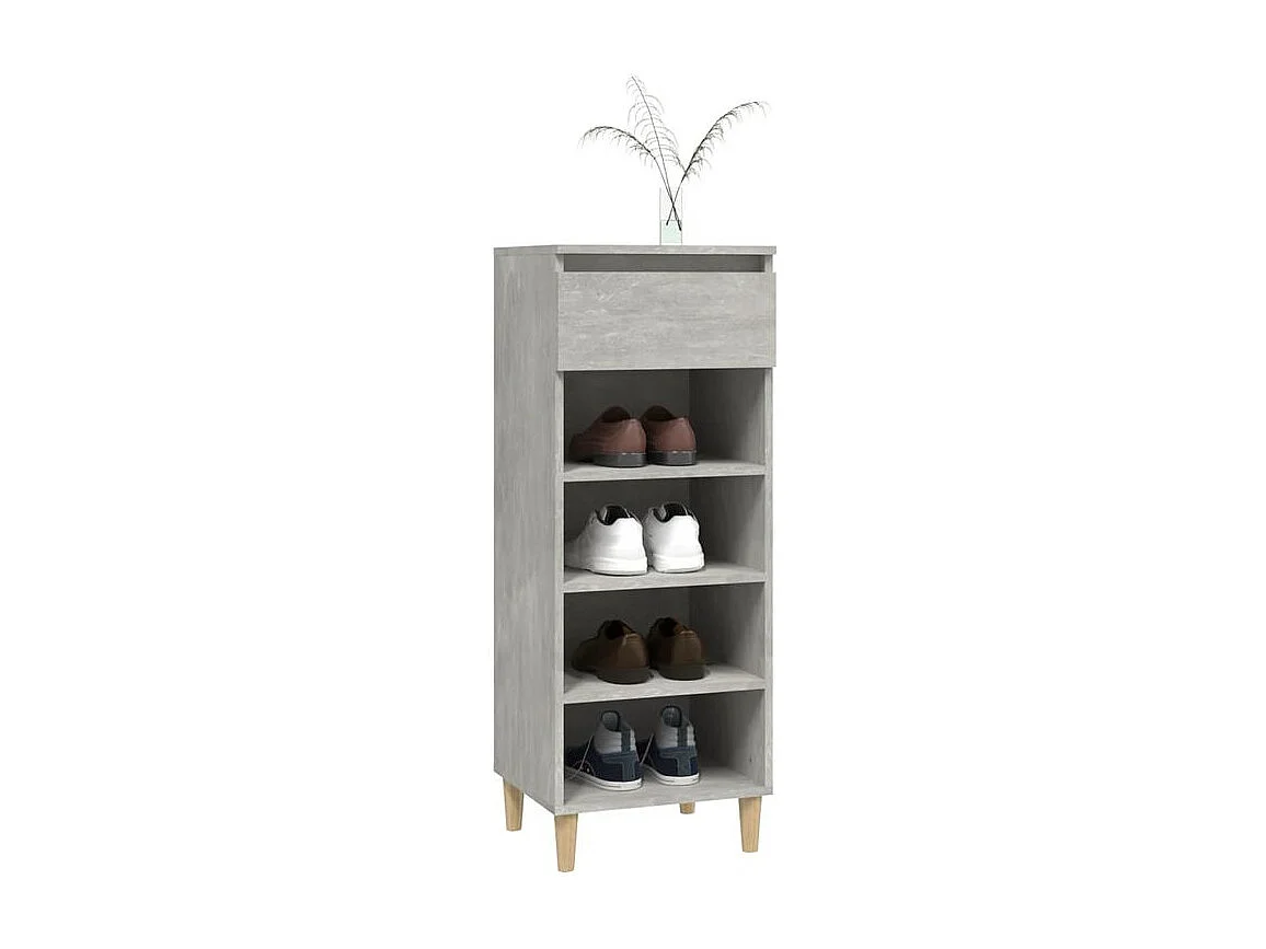 Armoire à chaussures Gris béton 40x36x105 Bois d'ingénierie