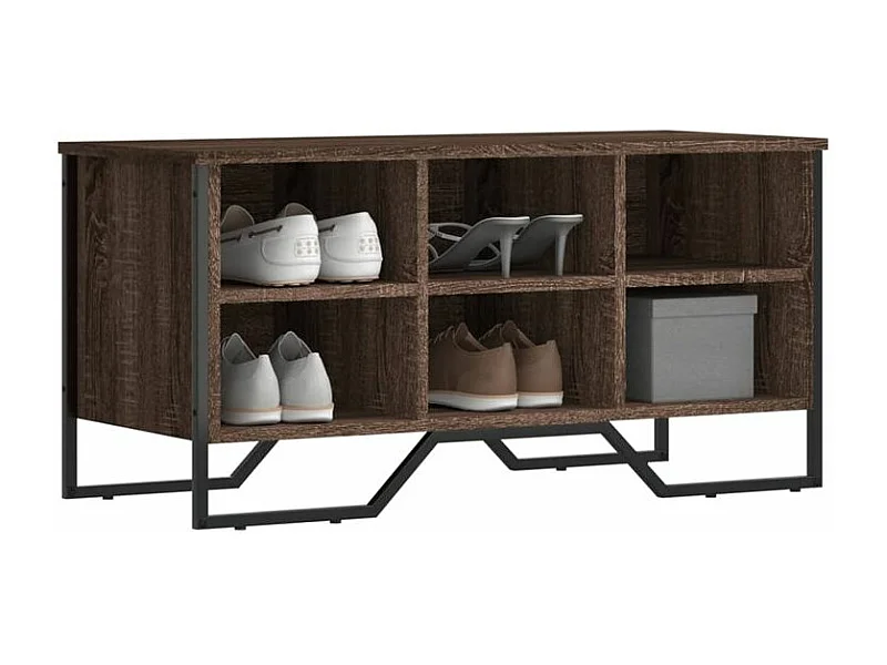 Armoire à chaussures chêne marron 90x38x45,5 bois ingénierie